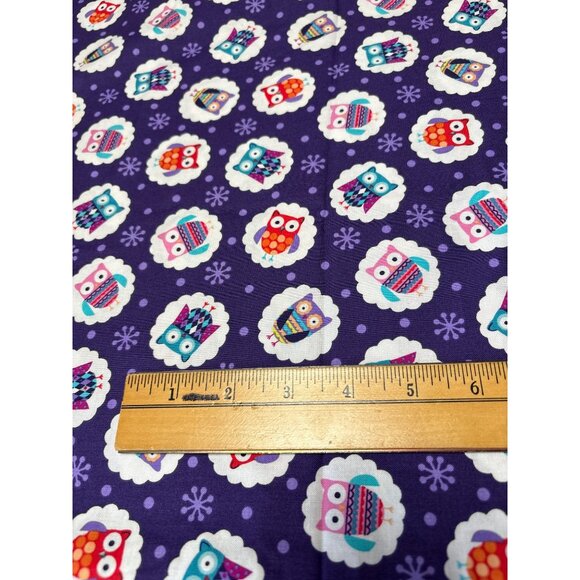 Studio E Wings N Things Owls Fabric 1/2 yard x 44" Cotton Purple with Cute Owl P - Picture 3 of 6